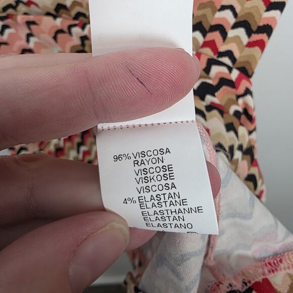 Missoni Tan Coral Multicolor Chevron Knit Artsy Summery Tank Top Size 10 - Picture 5 of 7